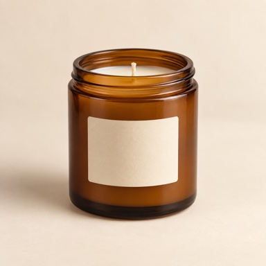 Amber glass candle